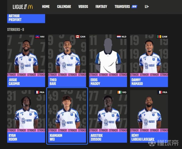 魏祥鑫正式进入法甲欧塞尔一线队新赛季名单